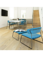 LISA LOUNGE pouf au choix en velours et pieds en acier peint