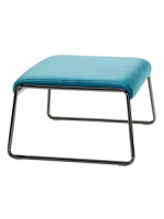 LISA LOUNGE Pouf Farbauswahl in Samt und Beinen in lackiertem Stahldesign