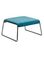 LISA LOUNGE pouf scelta colore in velluto e gambe in acciaio verniciato design