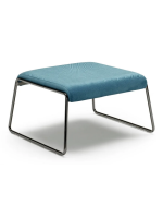 LISA LOUNGE pouf au choix en velours et pieds en acier peint