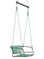 LISA SWING suspended swing seat in painted galvanized steel and nautical rope choice of home or contract color