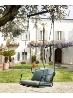 LISA SWING siège de balançoire suspendu en acier galvanisé peint et corde nautique choix de couleur maison ou contract