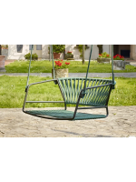 LISA SWING AVEC STRUCTURE AUTOPORTANTE siège de balançoire suspendu en acier galvanisé peint et corde nautique choix de couleur
