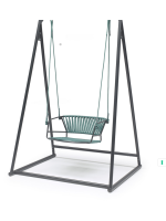 LISA SWING CON STRUTTURA AUTOPORTANTE altalena in acciaio zincato verniciato e corda nautica scelta colore