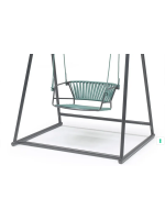 LISA SWING AVEC STRUCTURE AUTOPORTANTE siège de balançoire suspendu en acier galvanisé peint et corde nautique choix de couleur