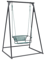 LISA SWING CON STRUTTURA AUTOPORTANTE altalena in acciaio zincato verniciato e corda nautica scelta colore