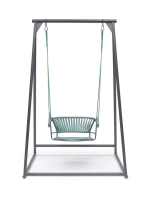 LISA SWING CON STRUTTURA AUTOPORTANTE altalena in acciaio zincato verniciato e corda nautica scelta colore