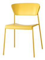 LISA chaise au choix en technopolymère et acier peint empilable pour intérieur ou extérieur