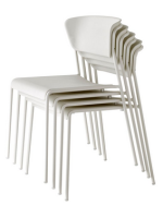 LISA chair color choice in technopolymer and painted steel stackable for indoor or outdoor home bar restaurants