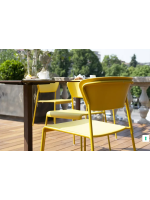 LISA chair color choice in technopolymer and painted steel stackable for indoor or outdoor home bar restaurants