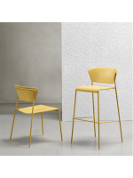 LISA chair color choice in technopolymer and painted steel stackable for indoor or outdoor home bar restaurants