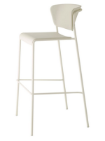 LISA sgabello h75 o 65 cm in tecnopolimero e acciaio verniciato scelta colore impilabile per interno o esterno