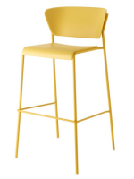 LISA sgabello h75 o 65 cm in tecnopolimero e acciaio verniciato scelta colore impilabile per interno o esterno