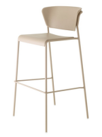 LISA sgabello h75 o 65 cm in tecnopolimero e acciaio verniciato scelta colore impilabile per interno o esterno