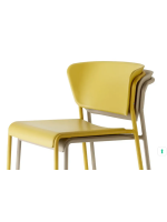 LISA sgabello h75 o 65 cm in tecnopolimero e acciaio verniciato scelta colore impilabile per interno o esterno