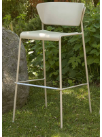 LISA stool h75 or 65 cm choice of colour in technopolymer and painted steel stackable for indoors or outdoors