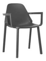 PIU' Chaise avec accoudoirs en technopolymère au choix de couleur empilable pour l'intérieur ou l'extérieur