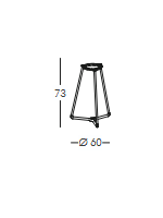 ATOMO BASE 3 PIEDS en acier et aluminium pour un plateau max 70 cm bar chalet restaurants glaciers