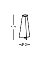 ATOMO BASE 3 PIEDS h 109 cm en acier et aluminium pour un plateau max 70 cm bar chalet restaurants