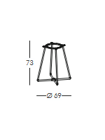 ATOMO BASE 4 PATAS en acero y aluminio para encimera de máximo 70 cm para bar chalet restaurante heladerías