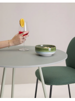 ATOMO high table h 110 with cm 3 legged  in steel and aluminum and 60 or 70 cm top bar chalet restaurants ice cream shops