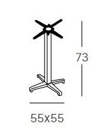 CROSS h 73 base in painted galvanized steel choice of color for table top bar chalet restaurants ice cream shops