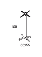 CROSS h 109 base in acciaio zincato verniciato scelta colore per top tavolo bar chalet ristoranti gelaterie
