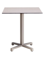CROSS Mesa con tablero laminado y base de acero galvanizado pintado gris tórtola para bares chalets restaurantes heladerías