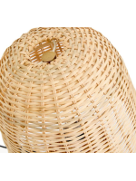 LOIRA lampada da tavolo in rattan naturale finitura chiara