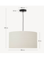 ZAIRA white in cotton lampshade for pendant lamp