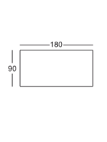 METROPOLIS L TABLE top 180x90 cm in laminate and steel base choice of color
