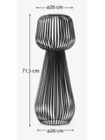 COURMAYE Tragbare Stehlampe aus schwarzem oder grünem Metall mit integriertem abnehmbarem Solarpanel