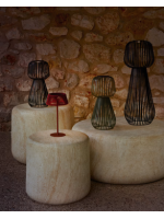 COURMAYE Portable floor lamp in black or green metal with integrated removable solar panel