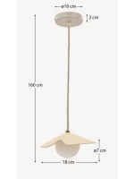 ERIT lampadario  in impiallacciatura di rovere con sfera di vetro fumé bianco