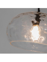 AMOSA lampe suspendue en verre transparent avec finition texturée