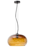 CLELIA in brown glass pendant lamp with textured finish
