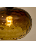 CLELIA in brown glass pendant lamp with textured finish