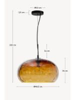 CLELIA in brown glass pendant lamp with textured finish