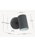 HERMES Lámpara de pared de metal beige o negro diseño de hogar