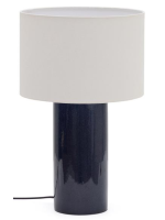 SCIROCCO lampe de table en céramique bleue et coton beige