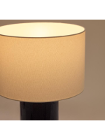 SCIROCCO lampe de table en céramique bleue et coton beige