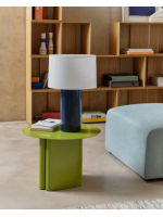 SCIROCCO in blue ceramic and beige cotton table lamp