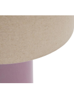CENTUS lampe de table en céramique lilas et coton beige