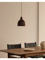 ABREK chandelier with wooden lampshade with black finish