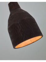 RODI chandelier with wooden lampshade with black finish