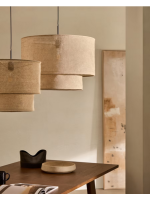 BIGBANG Abat-jour suspension en lin beige Ø 60 cm