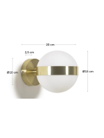 AMATO applique in metallo dorato e sfera di vetro smaltato