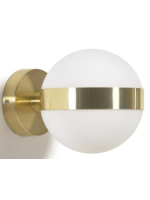 AMATO applique in metallo dorato e sfera di vetro smaltato
