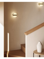 AMATO wall lamp in gilded metal and enamelled glass sphere