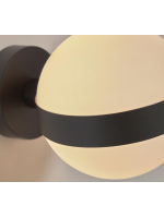 REGENT wall lamp in black metal and enamelled glass sphere